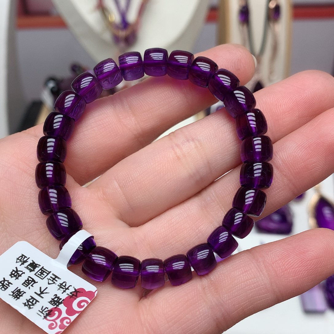 紫晶毕业级乌拉圭老型手串8m m未镶嵌