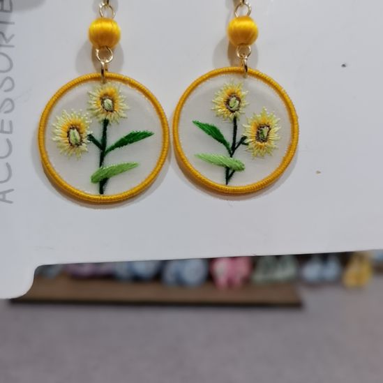 织绣苏绣耳环耳钉耳饰