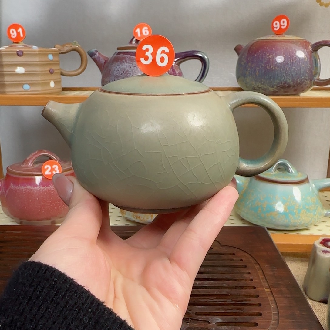 炭烧西施壶钧瓷茶壶