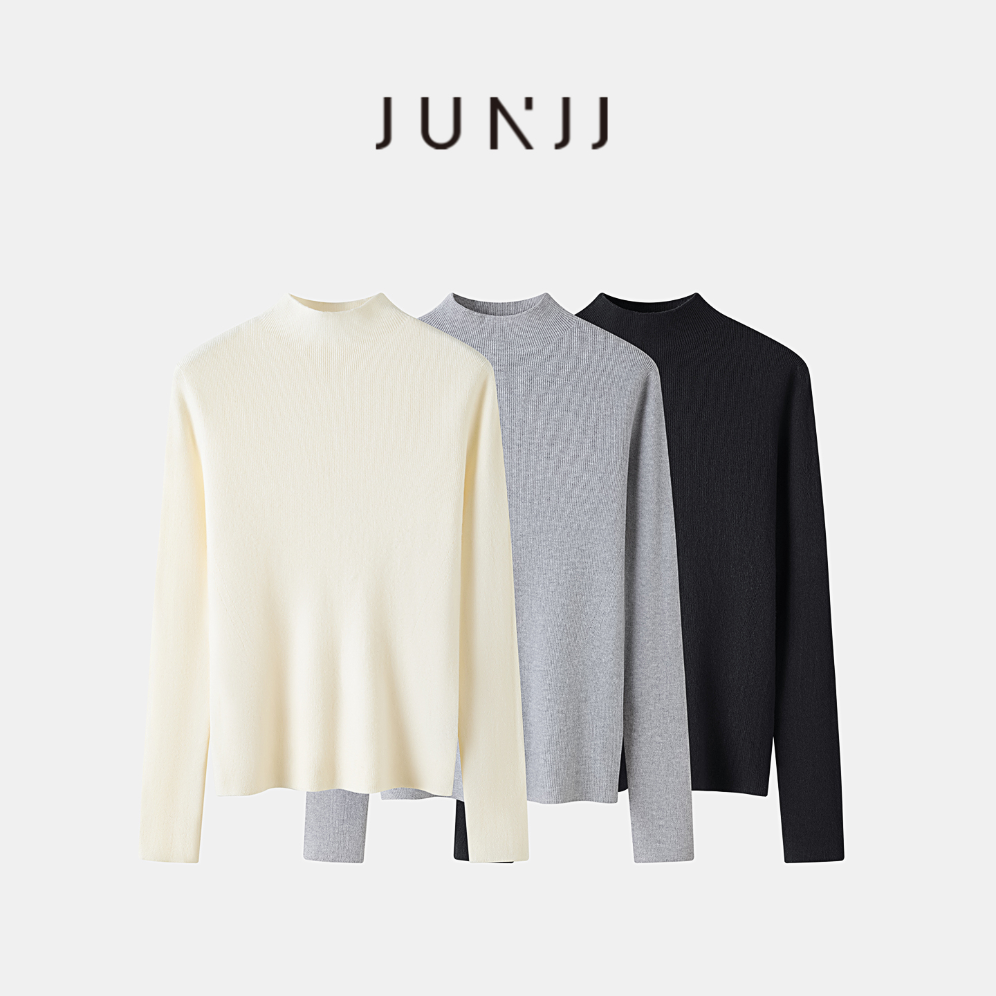 1wEn【尽显精致】高领坑条针织衫修身显瘦内搭毛衣百搭打底衫