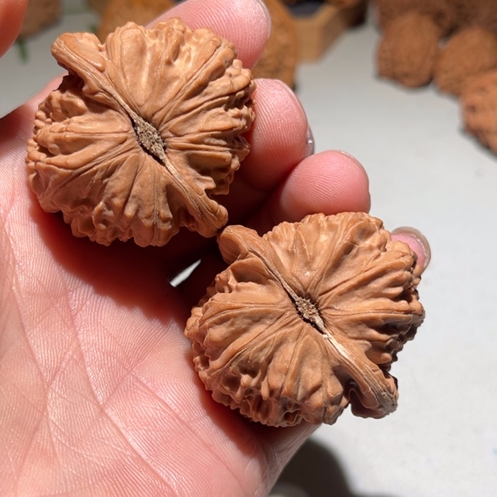 豫***头文玩核桃把件43闷白