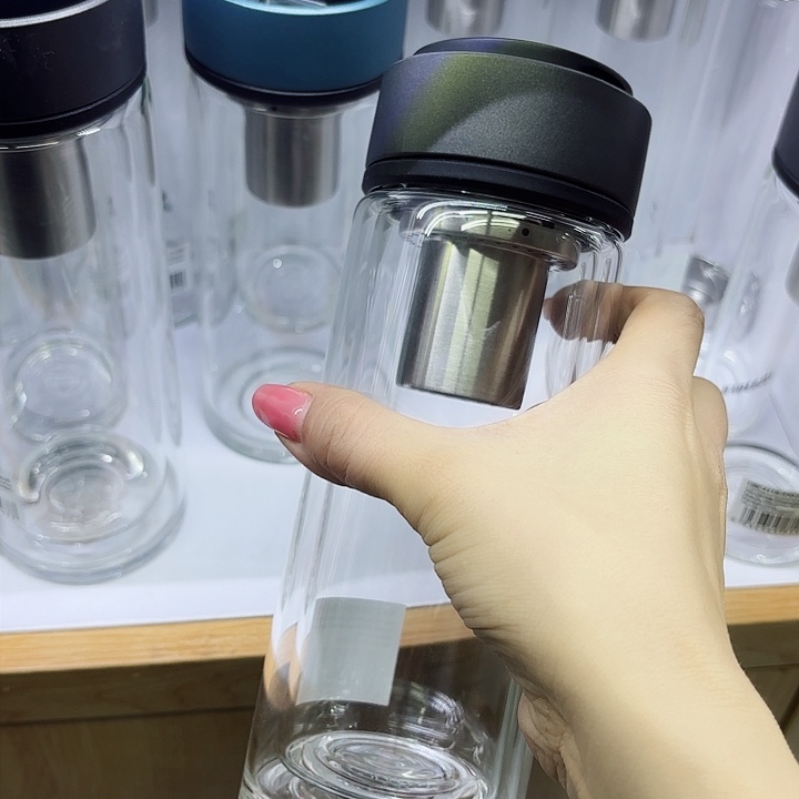 万象品牌双层样品玻璃杯V262灰