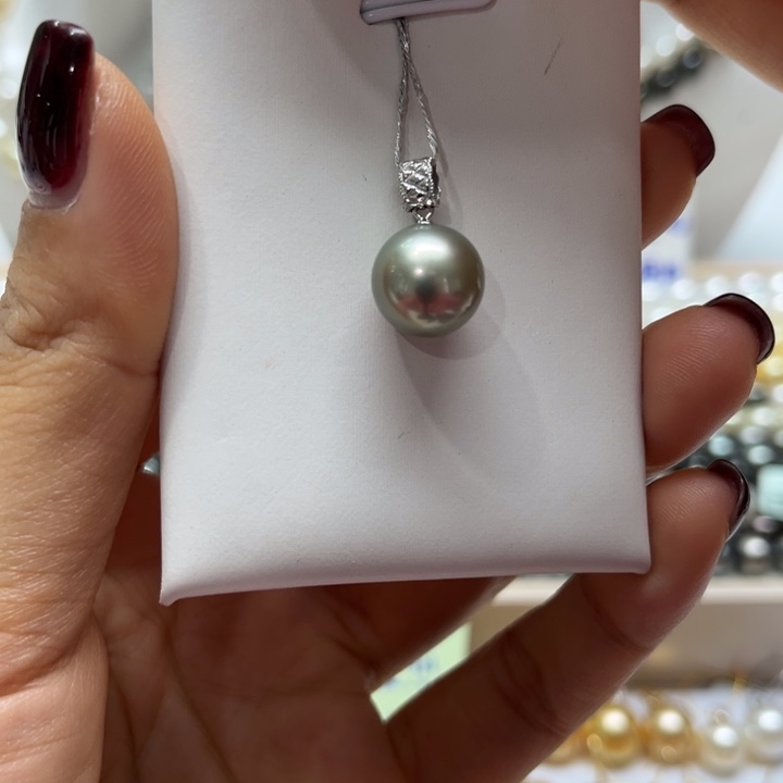 海水珍珠吊坠(不含链)18K金镶嵌