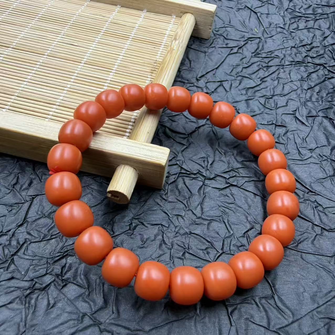 保山南红老矿大水沟（云端）典藏玉化哑光精工老型单圈8mm+HR1-082