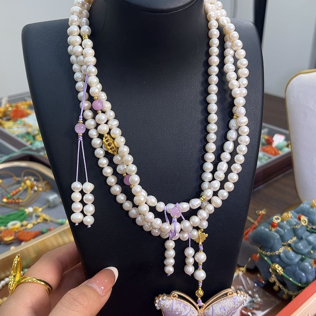 未镶嵌颈饰淡水珍珠斜挎