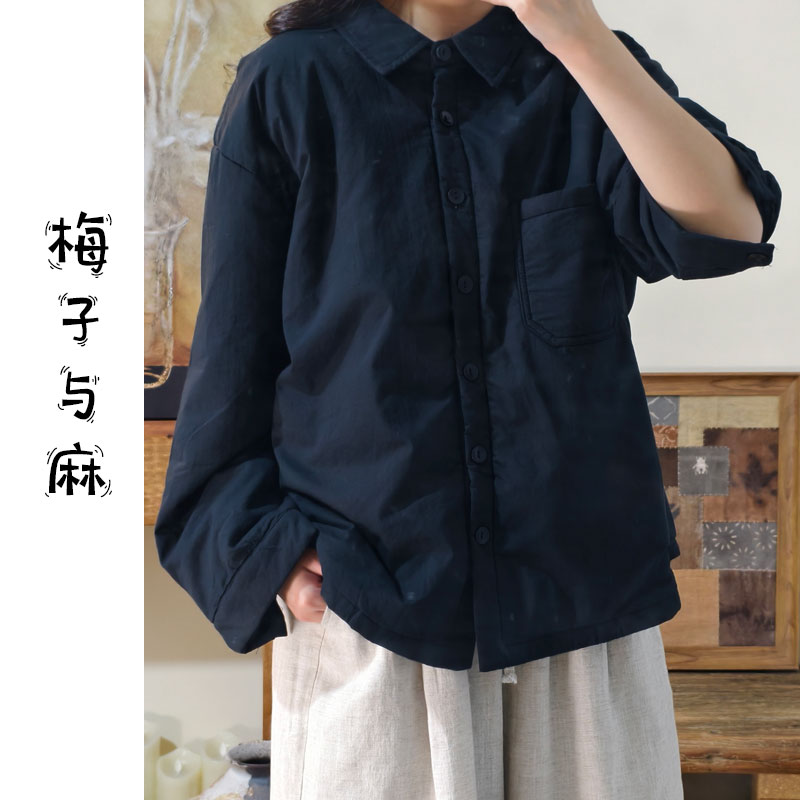 【莉莉推荐】设计款麻纱衬衫棉服JG5187