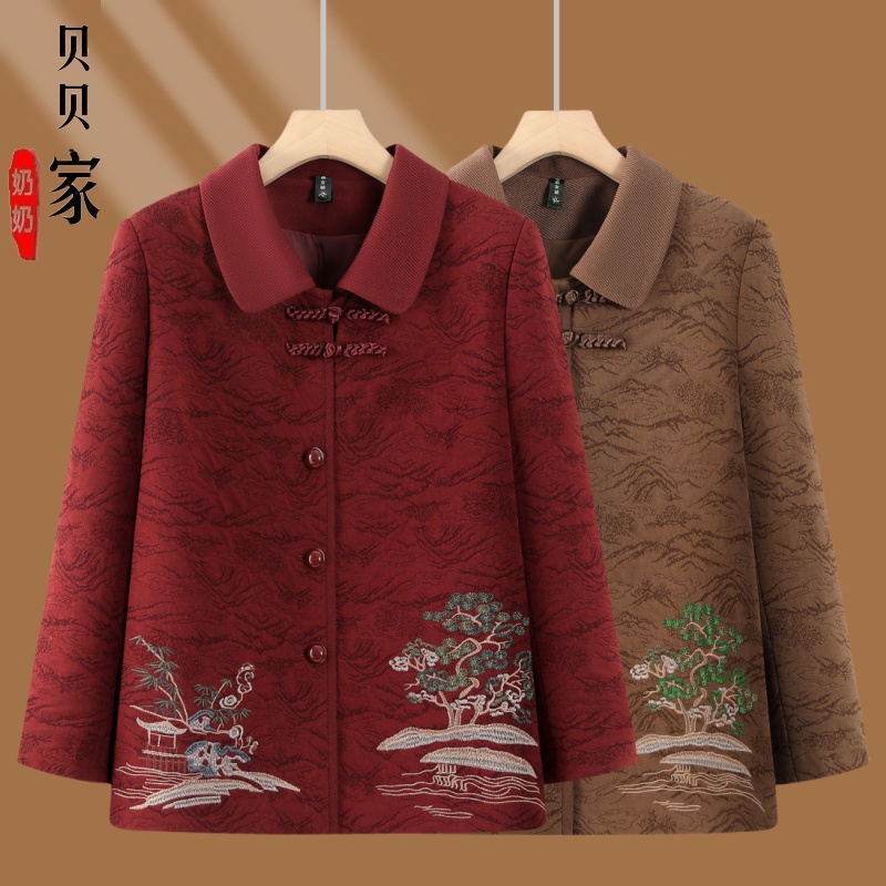 中老年女装春秋老人衣服外套老太太上衣服奶奶外套洋气妈妈装秋装