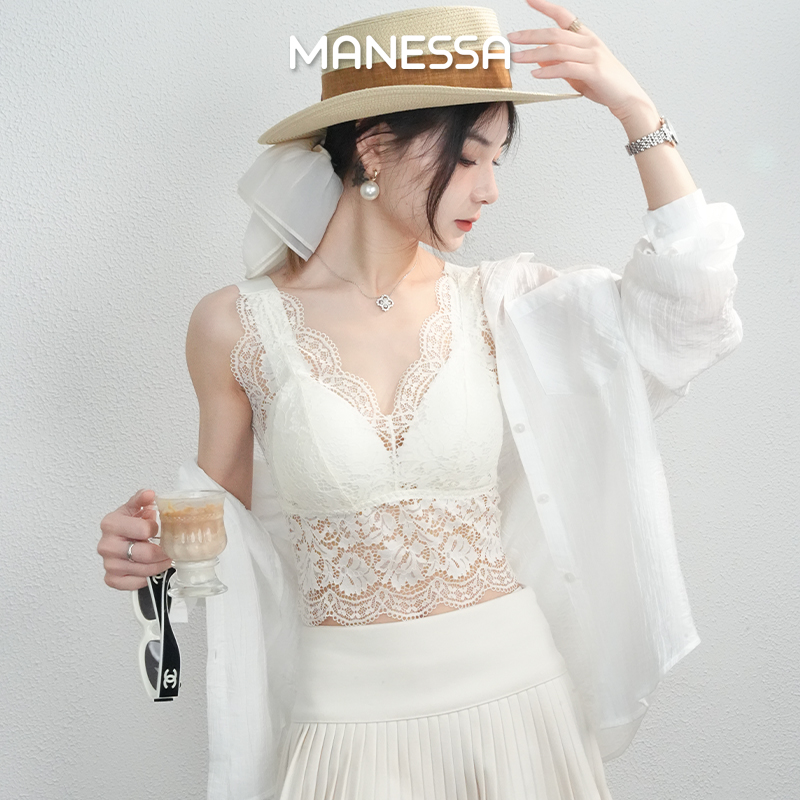 曼娜莎【花团锦簇】定制蕾丝穿搭露背性感舒适显瘦百搭吊带背心