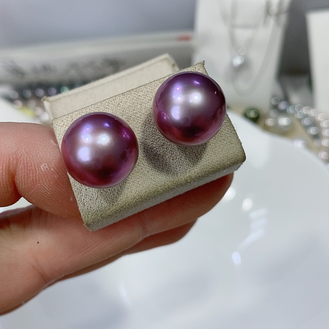 淡水珍珠耳饰18K金镶嵌