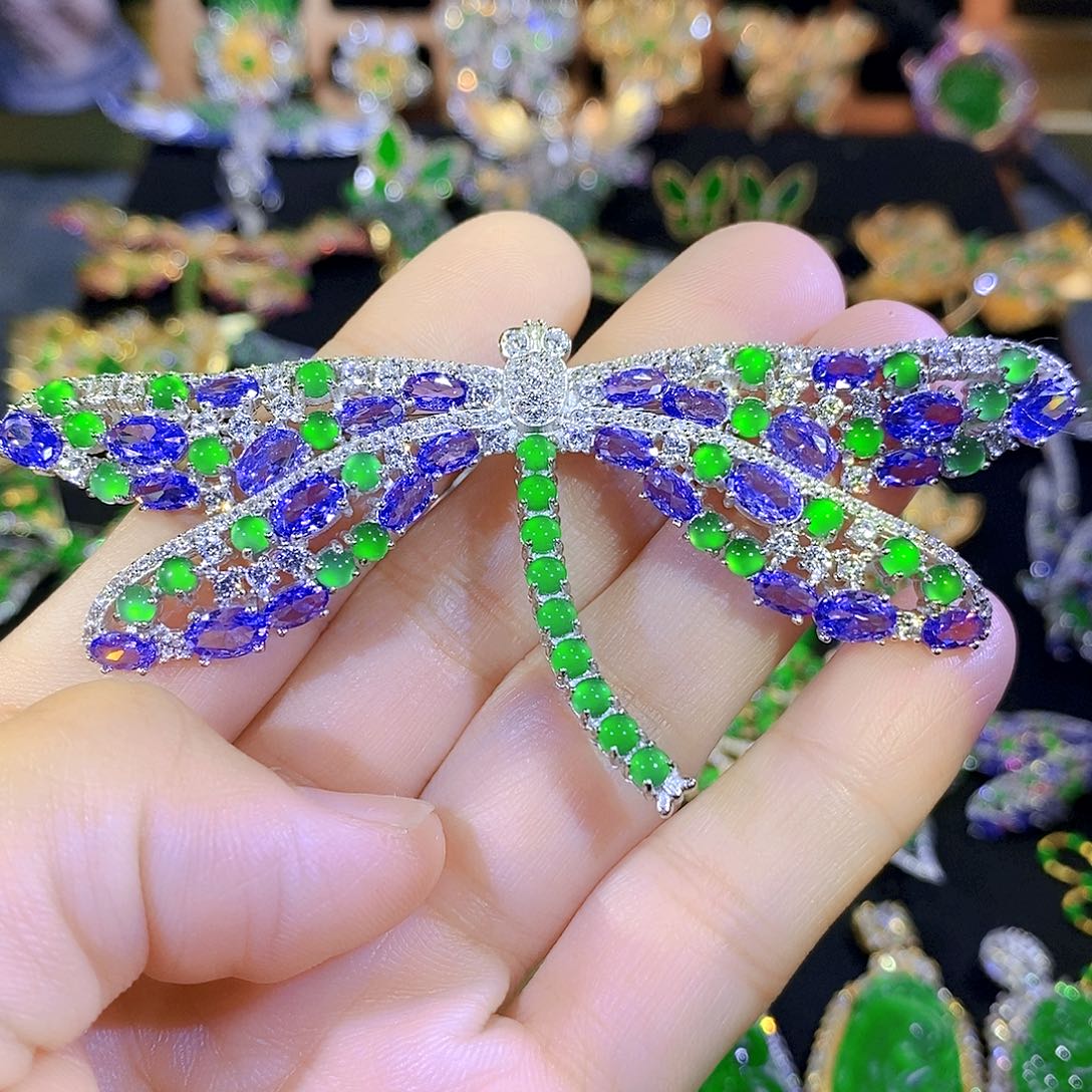 吊坠(不含链)银S925镶嵌翡翠