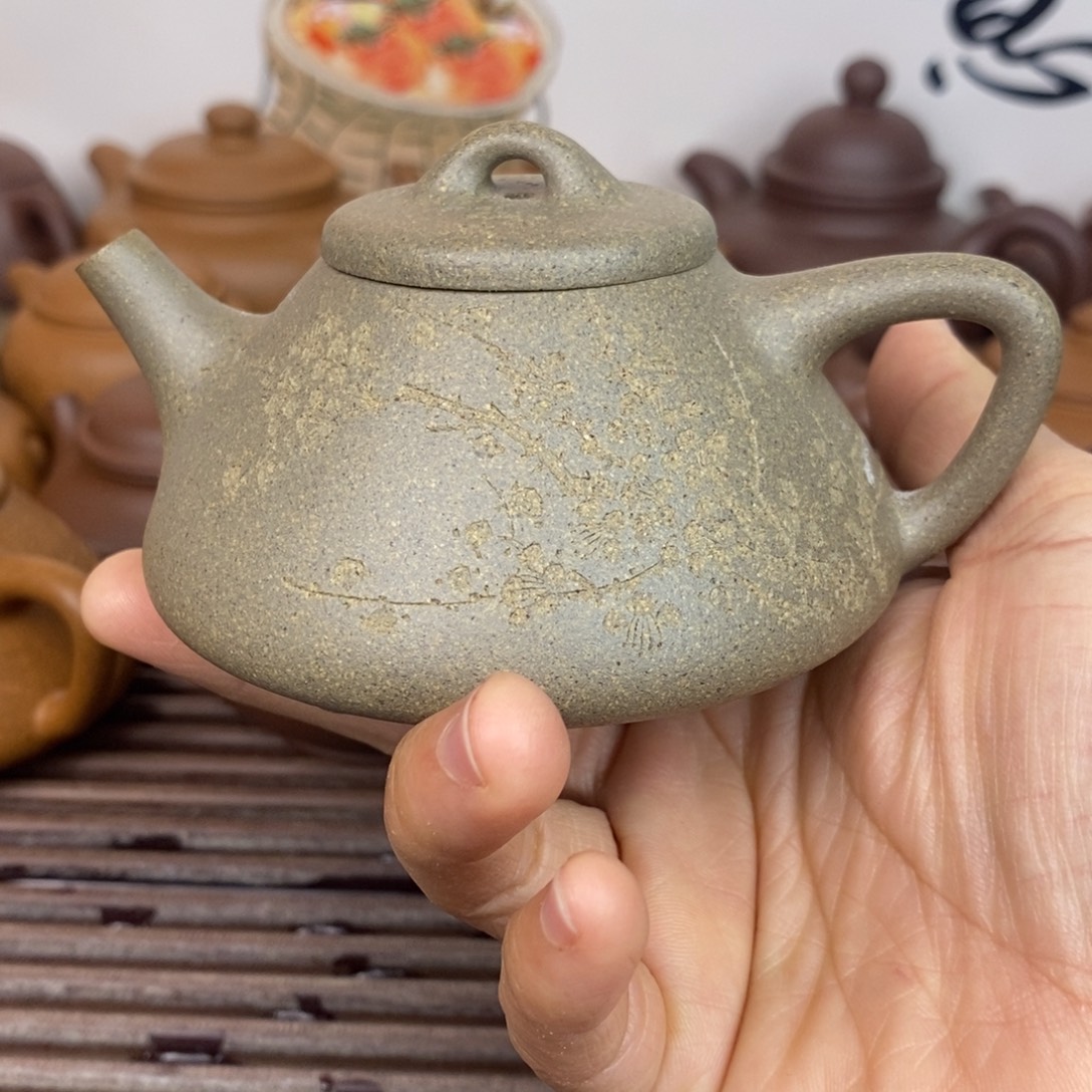 紫砂茶壶150cccc青降坡