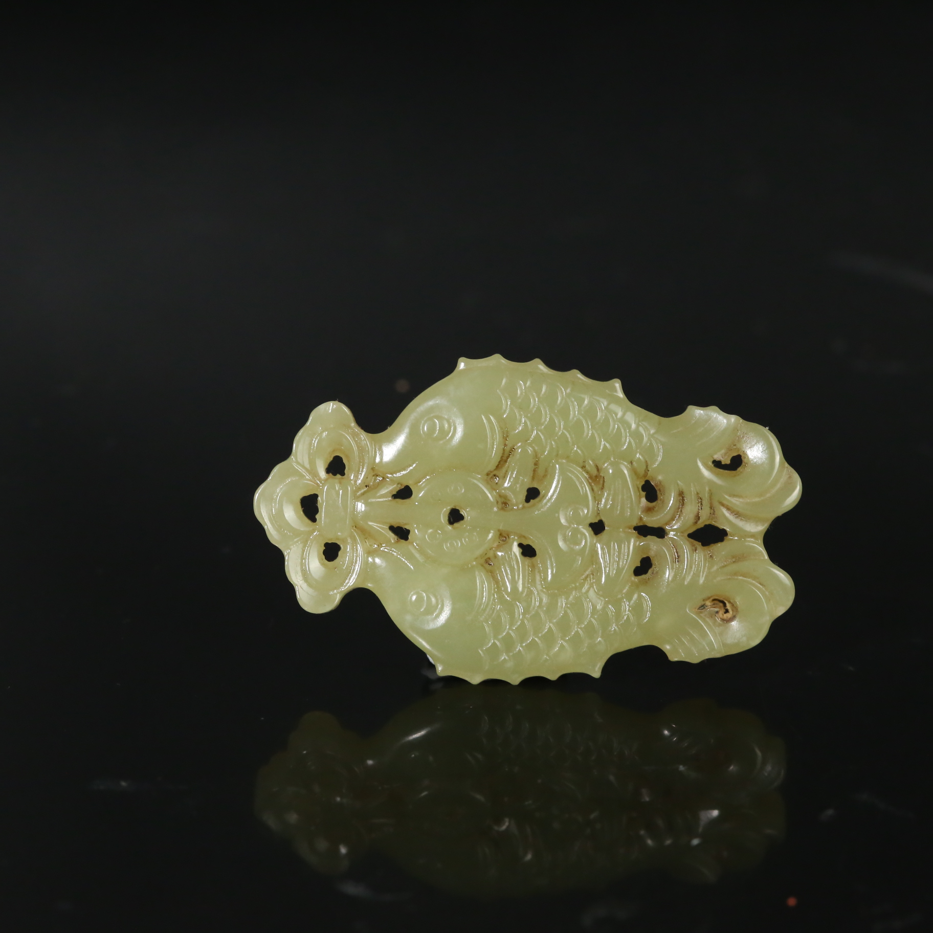 二十世纪和田玉双鱼佩ACZL2511052021{华豫之门}