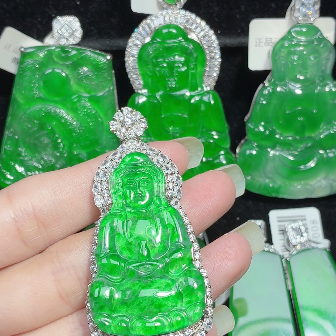 翡翠银S925镶嵌颈饰