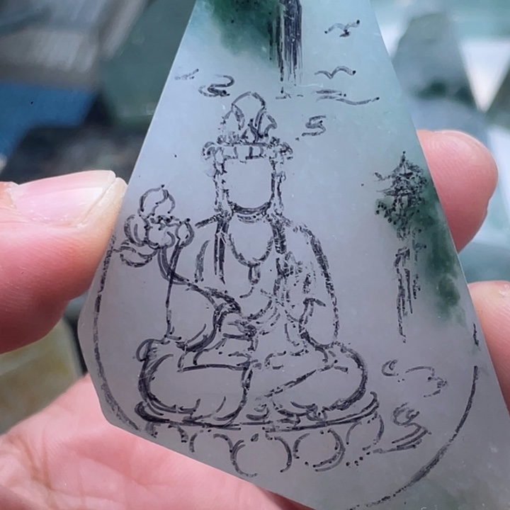 翡翠未镶嵌吊坠(不含链)翡翠料子