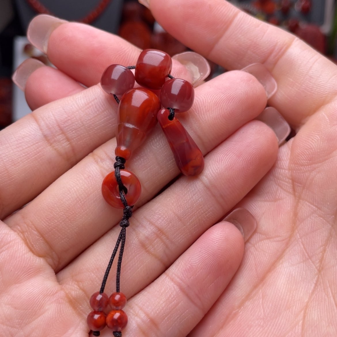 【闪购商品】南红玛瑙三通套装未镶嵌