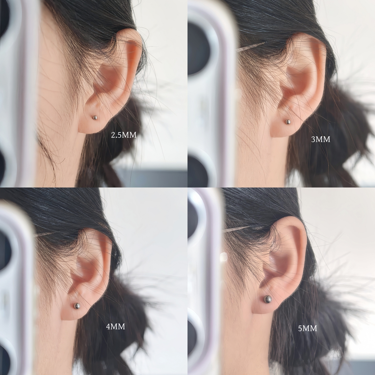 钛合金耳饰 F136基础圆球内螺纹耳钉耳骨钉唇钉舌钉养耳洞免摘