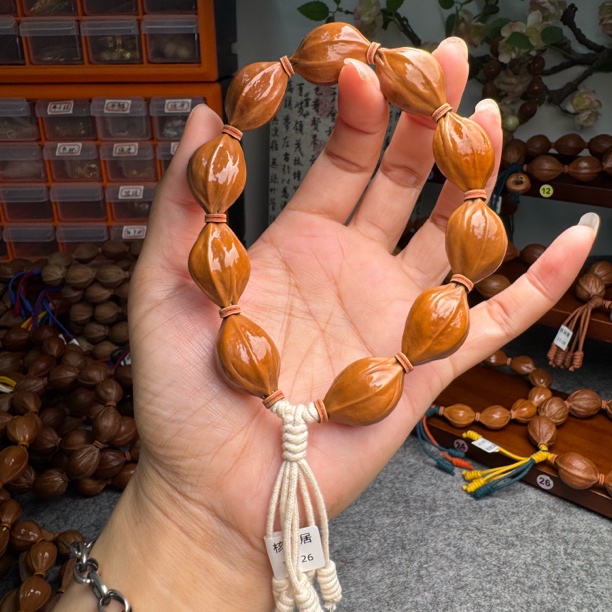 【核居居】17/26四花 老核 正宗梅林铁核橄榄核素核手串原皮带霜