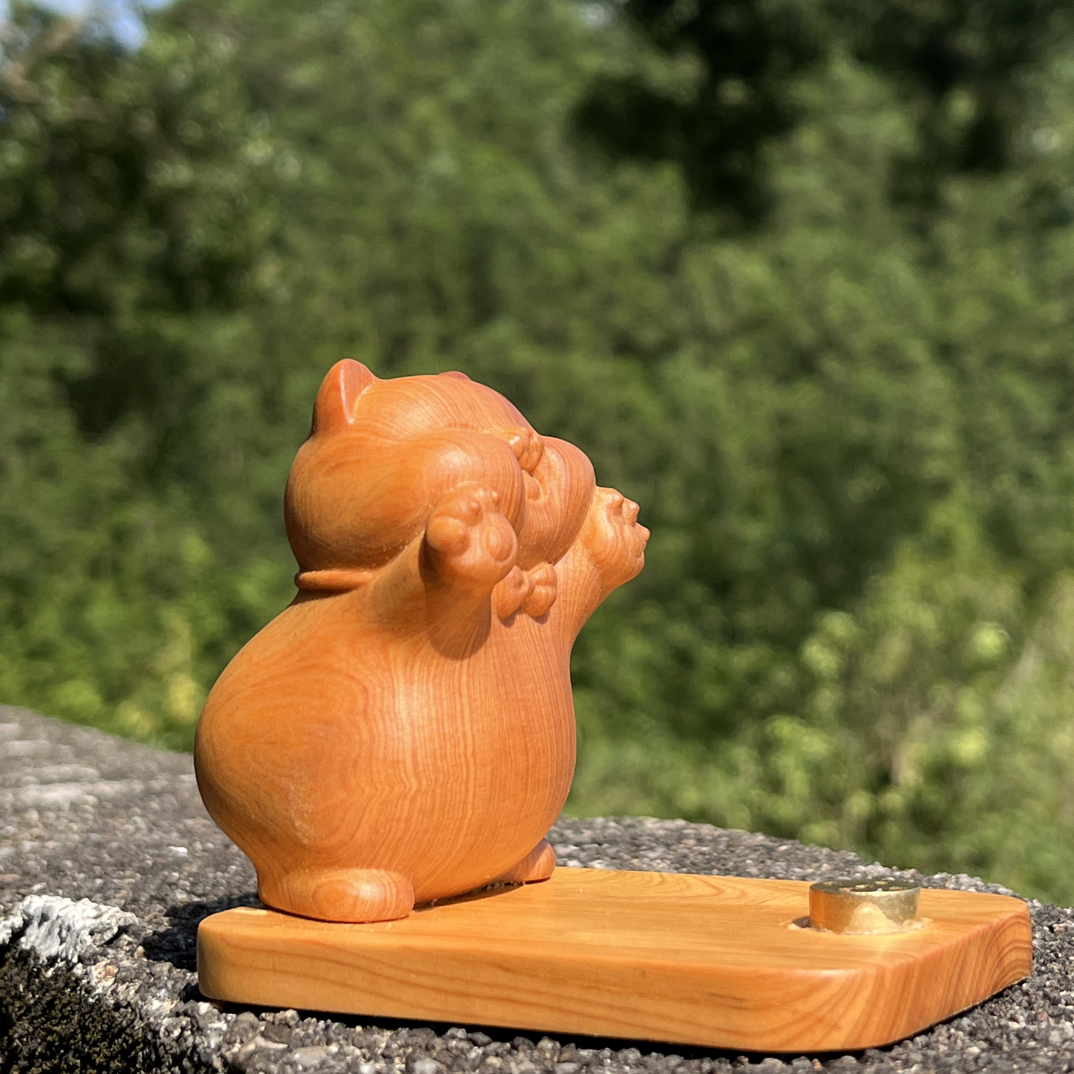 天然崖柏翘臀猫咪·香插
