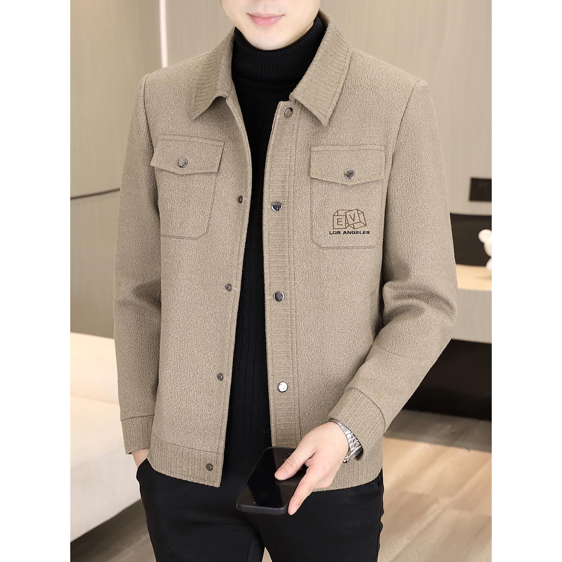 潮牌高档男装秋冬季新款百搭痞帅爆款夹克外套男士保暖翻领上衣男