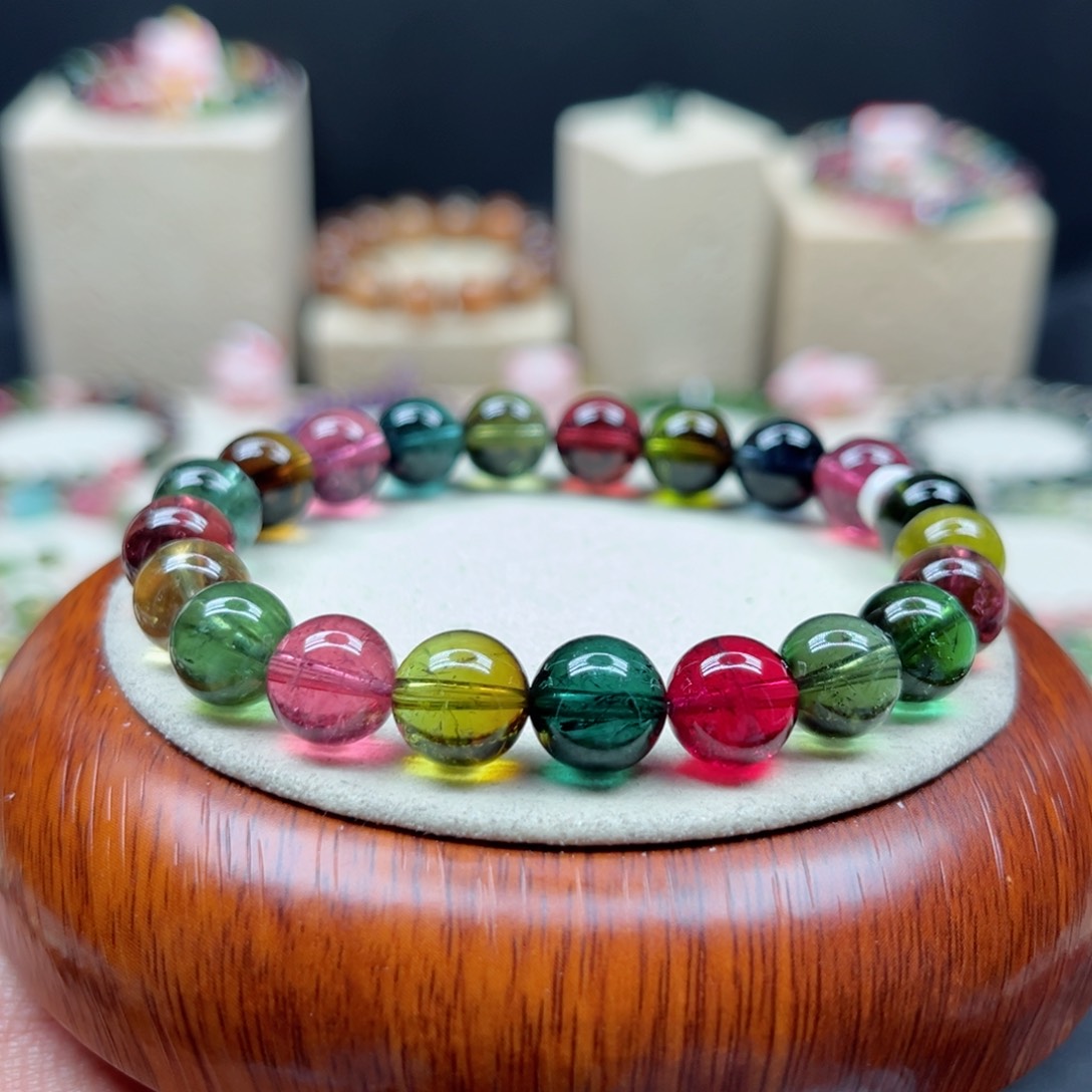 碧玺手链未镶嵌老矿糖果