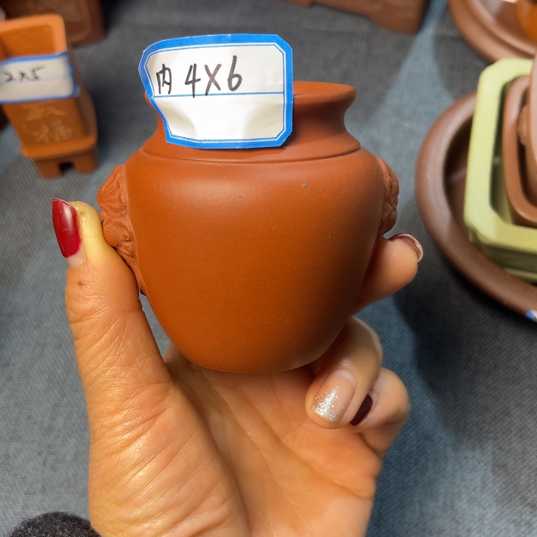 精选紫砂花瓶小圆盆