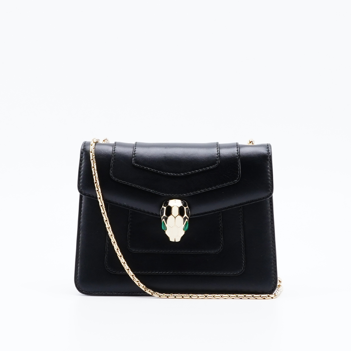 95新 BVLGARI/宝格丽 蛇头链条包小号【静文】BG22006608