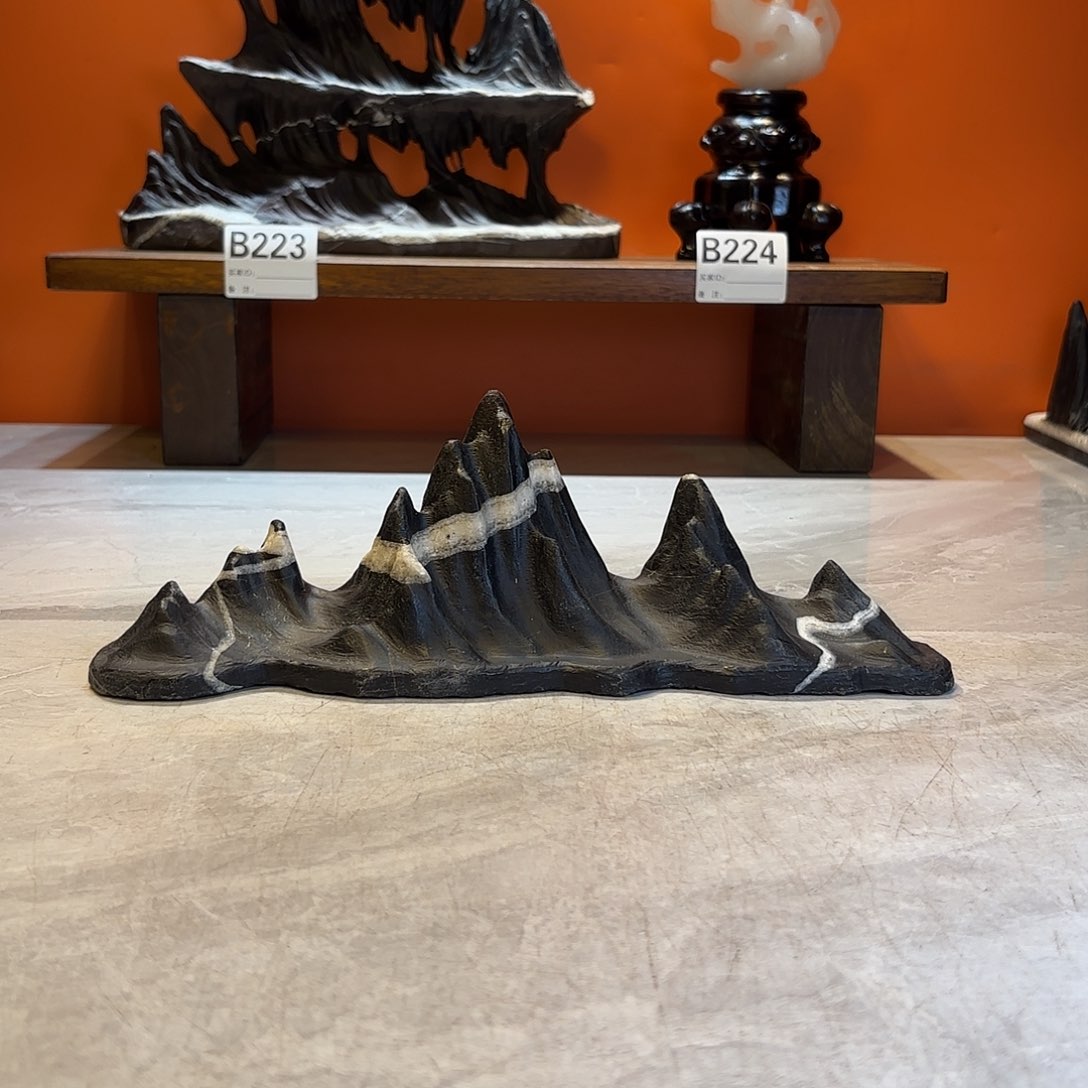 茶宠结*灵璧石奇石摆件