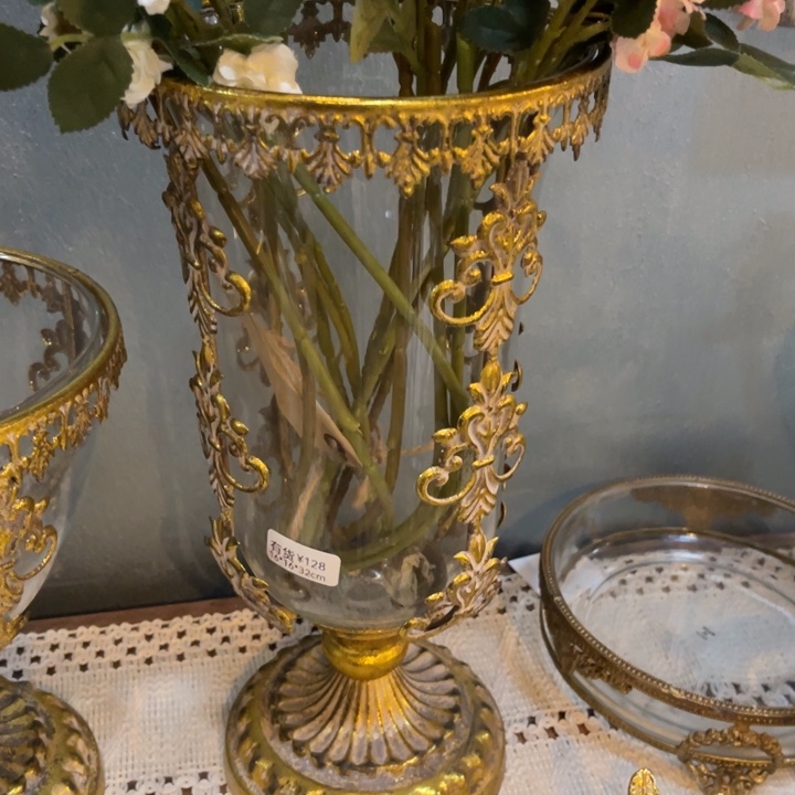 怡***然铁16*16*32花瓶铁艺安提克斯