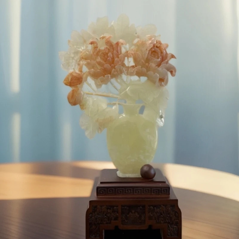 花开富贵玉雕作品