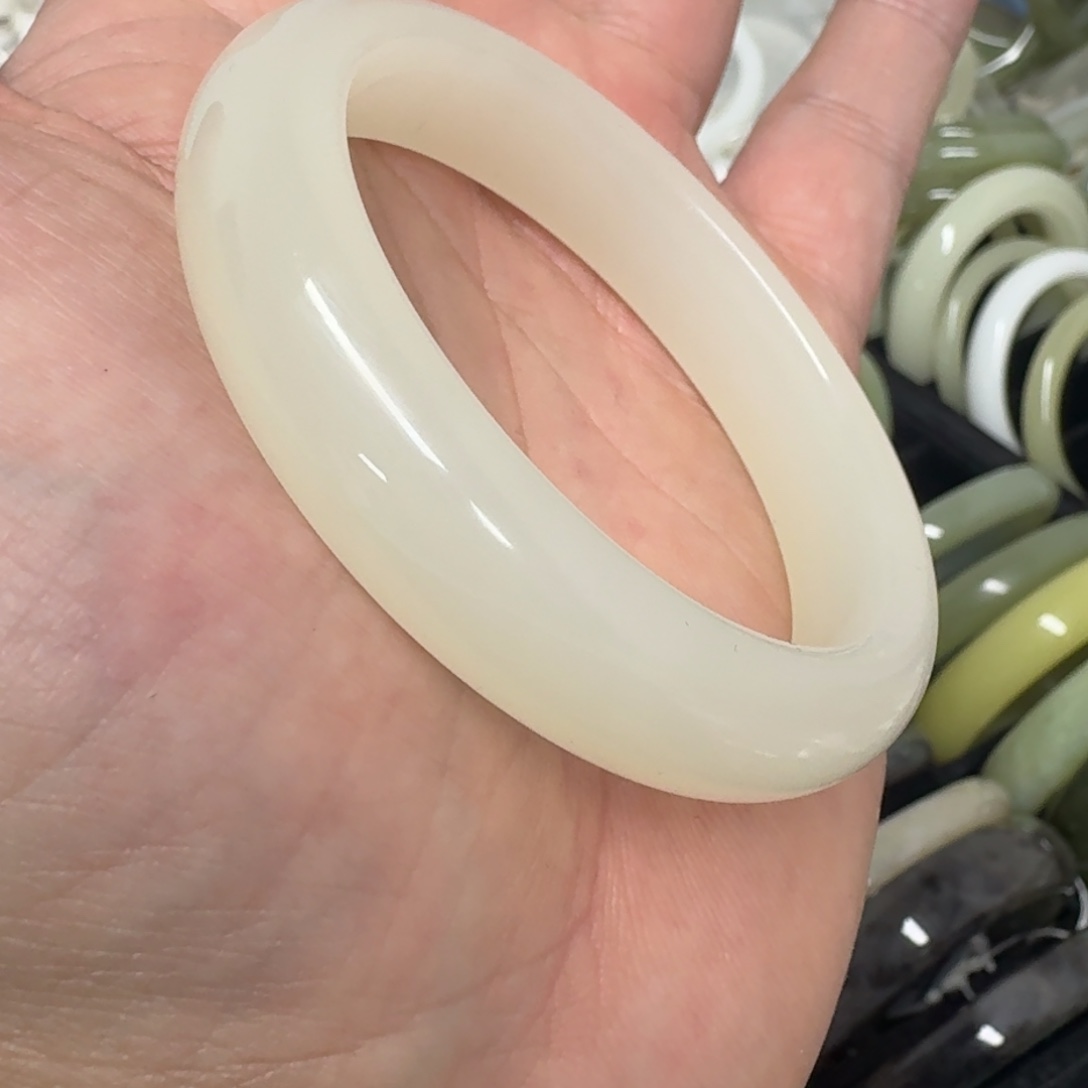 和田玉手镯未镶嵌八号手镯54.5圈口