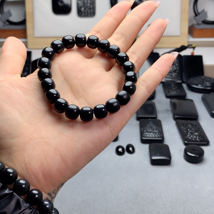 和田玉（墨玉）未镶嵌手串特价10mm