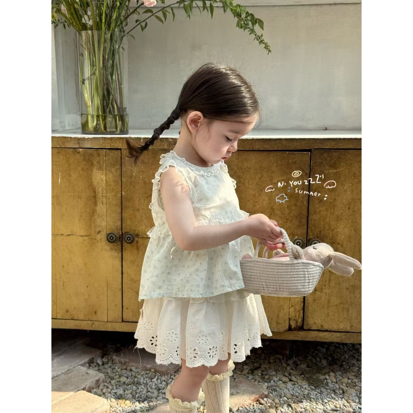 【NO退NO换】欢宝-奶盖-2025夏-编码0124-NG1720-夏日背心套装