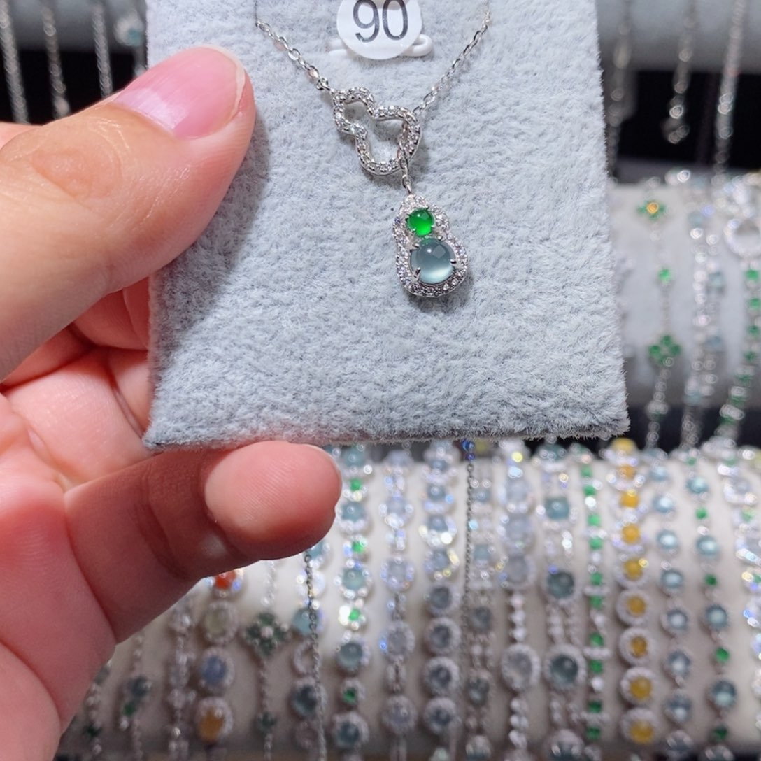 颈饰银S925镶嵌翡翠k jj j