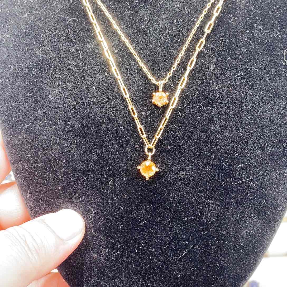 石榴石（芬达石）颈饰银S925镶嵌