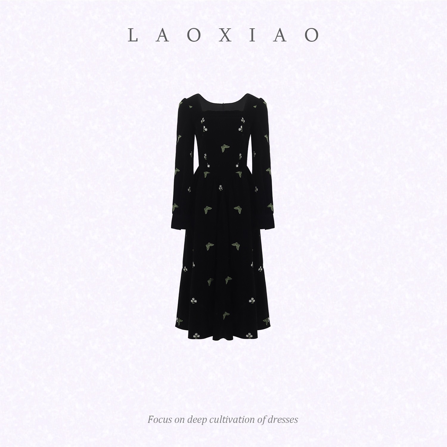 LAOXIAO【米兰游记】法式复古小众气质甜美收腰仙气连衣裙度假风430