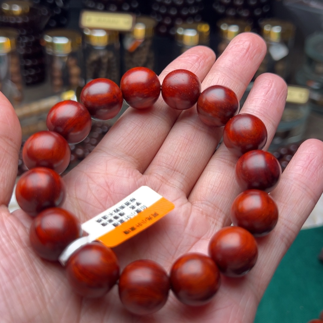 檀香紫檀（小叶紫檀）手串/手链1.5原汁原味红底麟底泥料