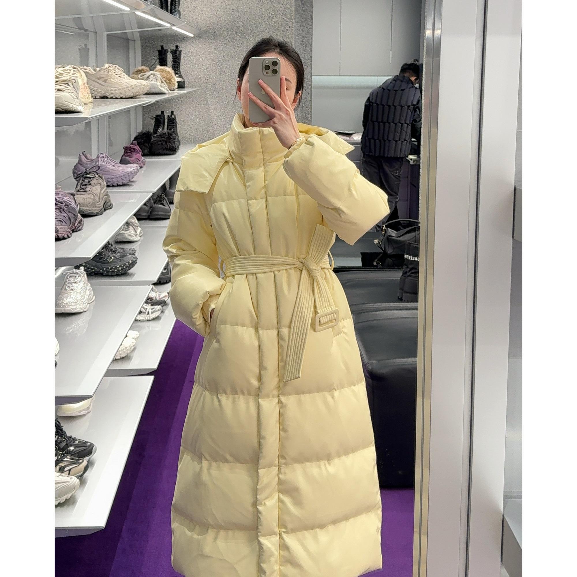 Zwinnie/詹维尼【鹅黄色皮面羽绒服】白鸭绒羽绒服 GYS202393