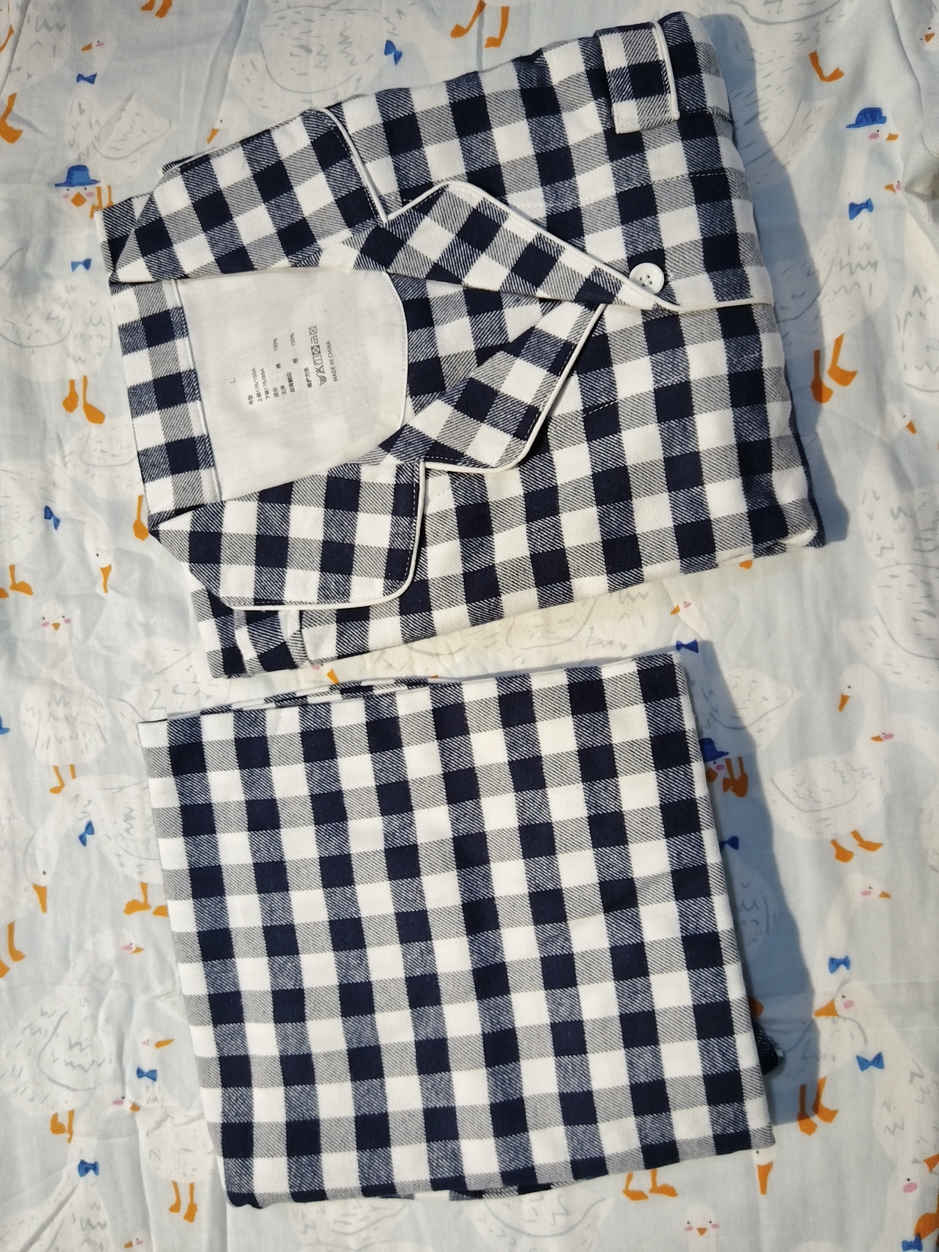 全棉拉绒春秋款男款格子睡衣套装