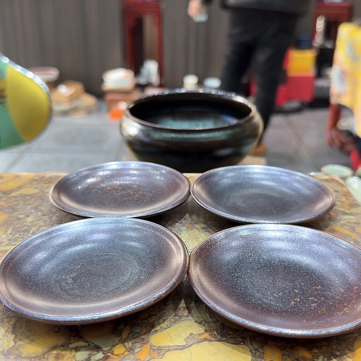 窑变杯垫四个一组。。。。