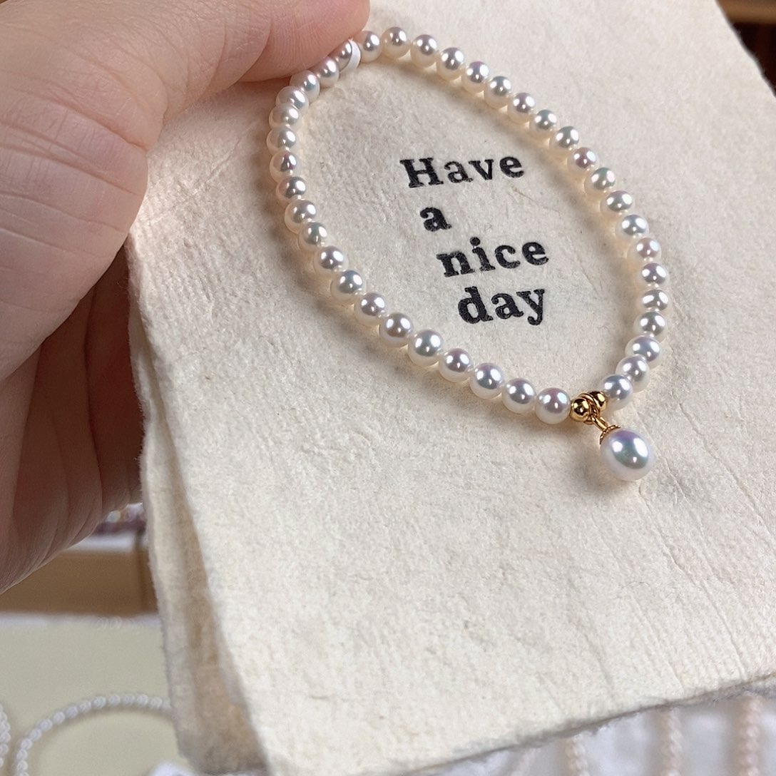 银S925镶嵌淡水珍珠手绳