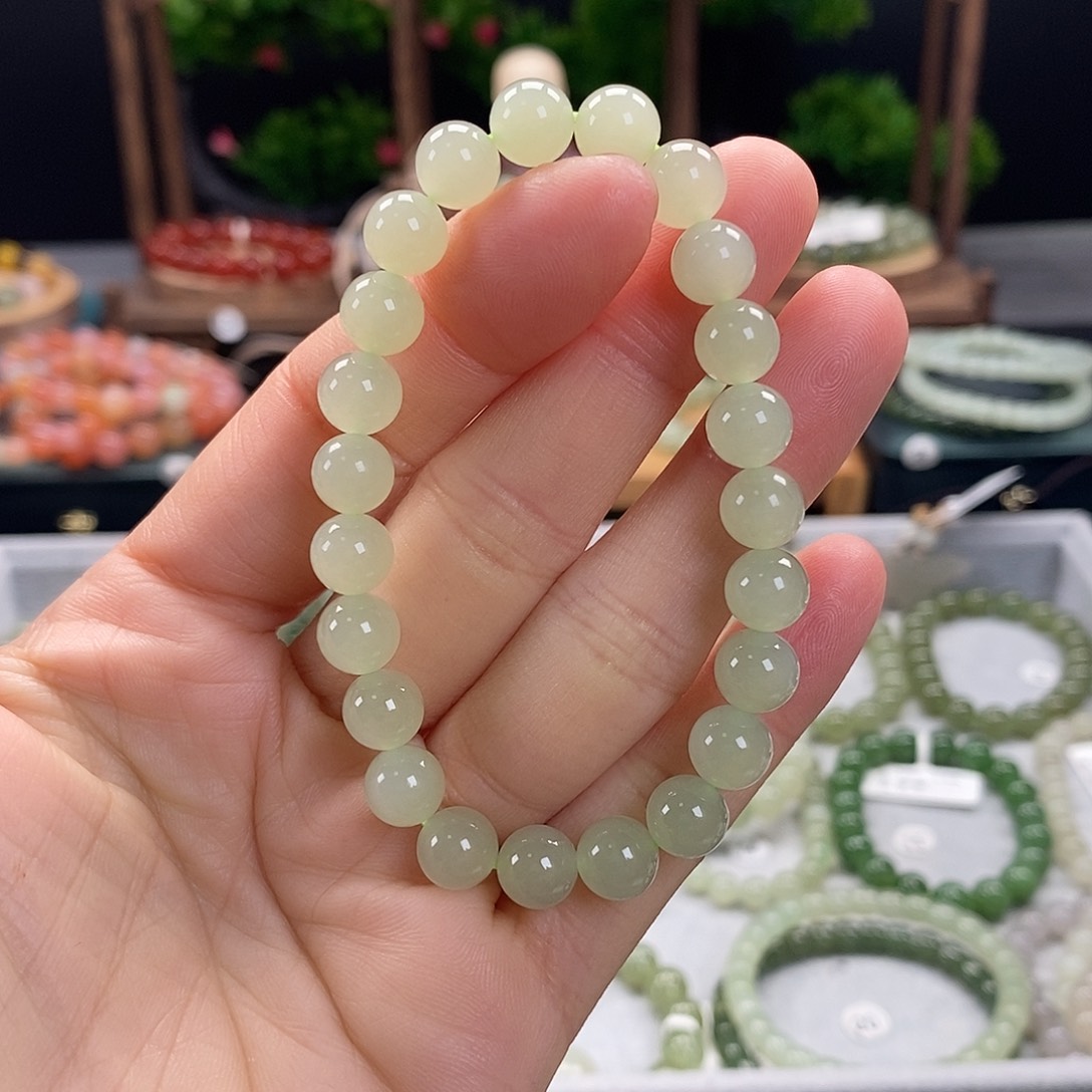 和田玉手链未镶嵌微微瑕