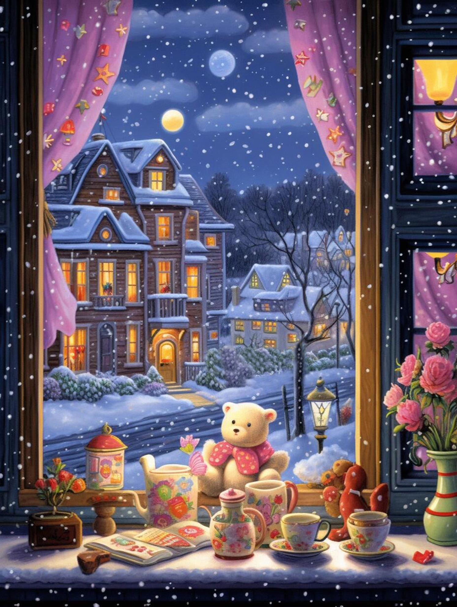 彩丽绮十字绣01466北欧童话小熊卡通动漫图摆台卧室手工自己绣