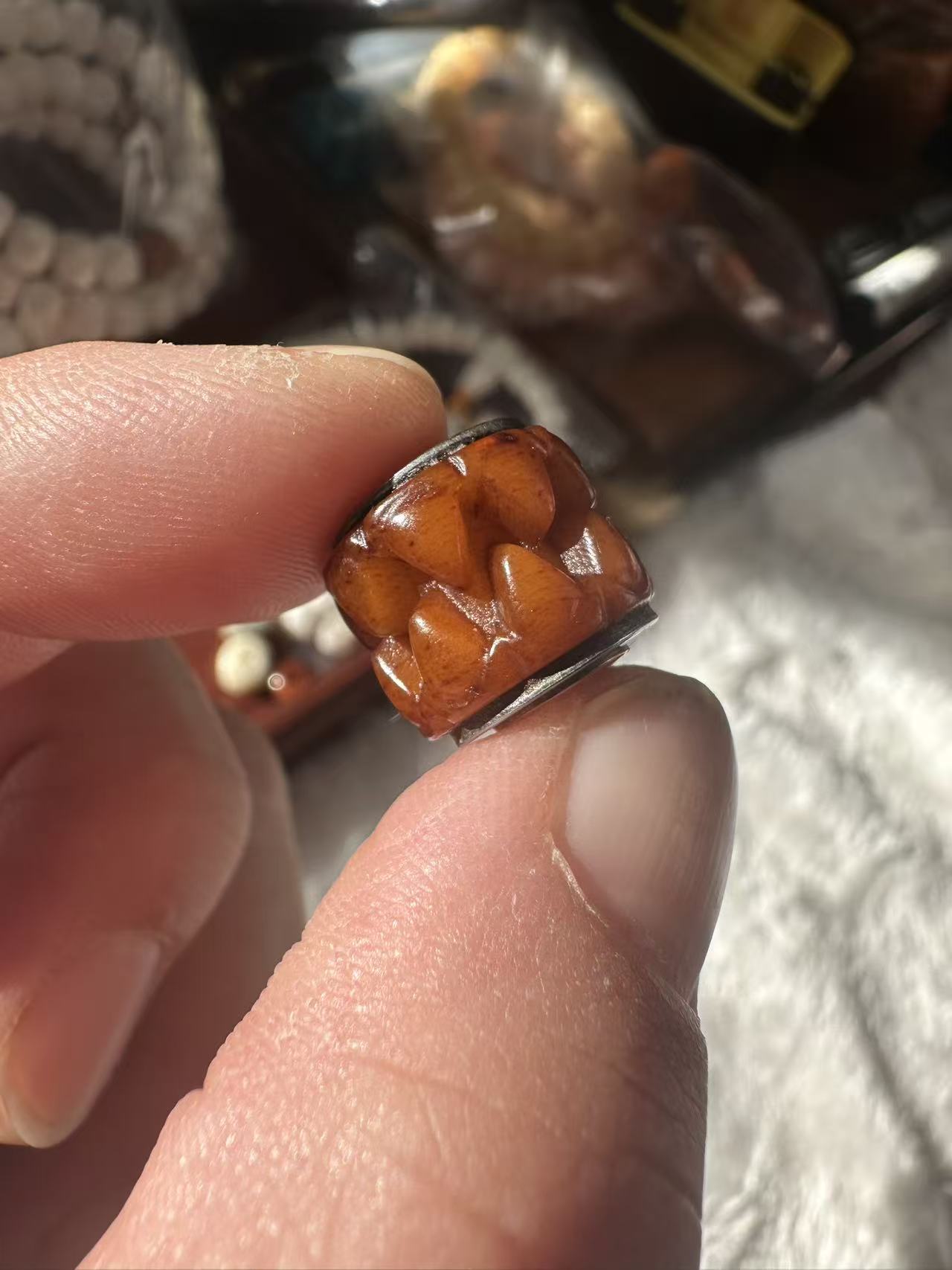 骨制品吞金兽驼骨配饰单株卡14尺寸