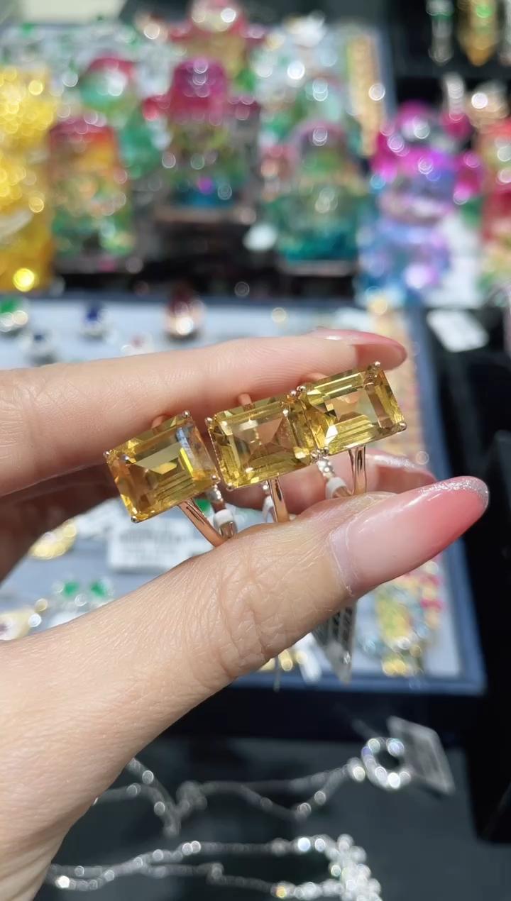 18K金镶嵌天然黄晶戒指 多样性发其一