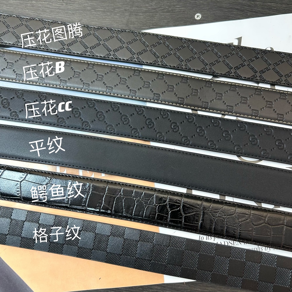 centrekoala单皮带 打孔自动鳄鱼纹休闲真皮黑色图腾真牛皮皮带