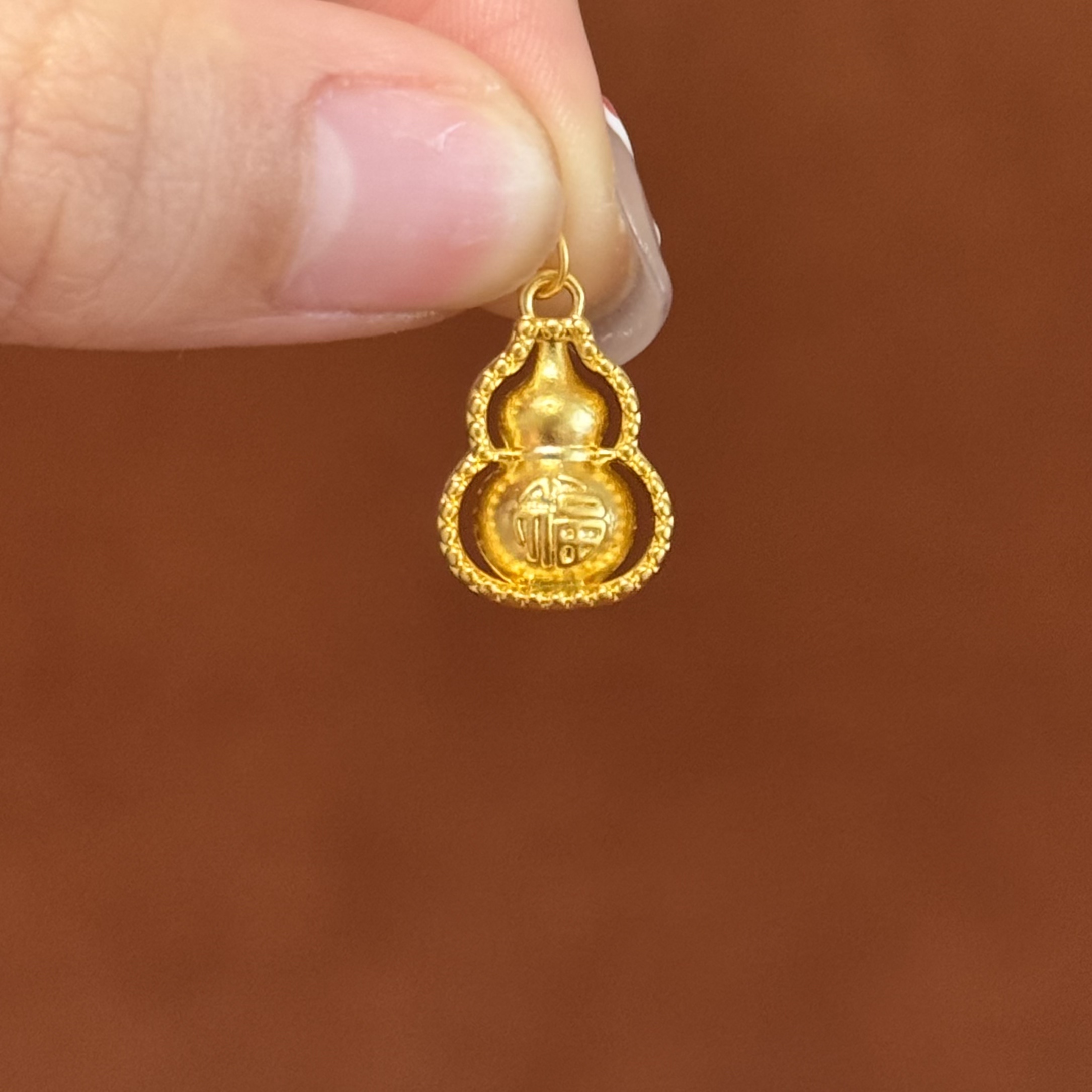 贝贝黄金 足金999 福字葫芦 素金 圆环 5D工艺 4853