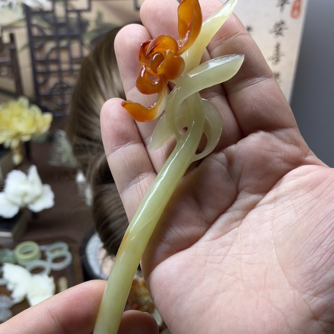 岫玉发饰未镶嵌天**谭
