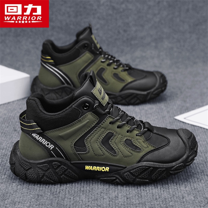 回力男鞋冬季新款工装靴男士户外登山运动软底防滑休闲高帮劳保鞋