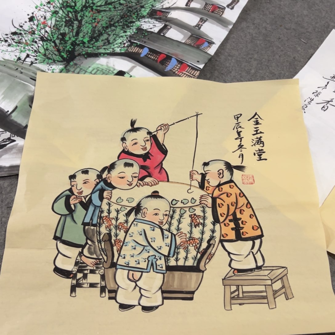国画国画作品画心一张