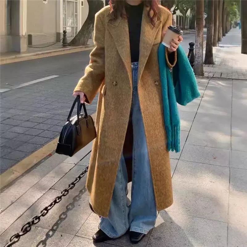 2025秋冬羊毛大衣韩版气质新款适中秋冬设计师直下摆中长款外套